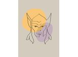 Bild KOMAR "Soulful Sanctuary Thor Head", bunt (farbe bild(er): pastell), B:50cm H:70cm, Holz, Papier, Bilder, Bild, Wandbild zur Dekoration im Kinderzimmer - ohne Rahmen