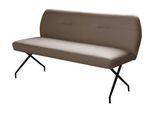 Sitzbank OTTO HOME "Bruna Esszimmerbank, Bank, Küchenbank, Polsterbank", beige (taupe), B:161cm H:86cm T:65cm, Holzwerkstoff, Massivholz, Metall, Polyester, Sitzbänke, Sitzbank, Mattschwarzes Metallgestell, 2-Stoff-Design, Wellenfederung im Sitz