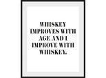 Bild QUEENCE "WHISKEY", weiß (farbe rahmen: schwarz, farbe bild(er): weiß), B:30cm H:40cm, Acrylglas, Holz, Papier, Bilder, Bild, HD Premium Poster-Druck inkl. Holzrahmen