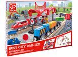 Spielzeugeisenbahn-Gebäude HAPE "Eisenbahn-Set - Verkehrsreiche Stadt", bunt, Spielzeugeisenbahn-Erweiterungen, KinderB:85cm H:20cm T:76cm, Holz, Kunststoff, Spielzeugeisenbahn-Gebäude, B:85cm H:20cm T:76cm