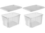 Stapelbox KEEEPER "emil", transparent, B:34,5cm H:27cm T:44,5cm, Polypropylen, Aufbewahrungsboxen, Stapelbox, 30 L, mit Deckel, hochwertiger Kunststoff