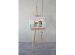 Leinwandbild KOMAR "Lilo and Stitch Dancing - Größe 60 x 40 cm", bunt (farbe rahmen: braun, farbe bild(er): bunt), B:60cm H:40cm T:2cm, Holz, Papier, Bilder, Leinwandbild, Keilrahmenbild mit Echtholzrahmen, Kinderzimmer