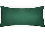 Kissenbezug WOLKENFELD "Mako-Satin Baumwolle Kopfkissenbezug - Premium Kissenbezug", grün (waldgrün), B:40cm L:80cm, Mako-Satin, Obermaterial: 100% Polyester, Kissenbezüge, Kissenbezug, Größe 80x80 und 40x80 cm; versteckter Reißverschluss