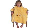 Badeponcho WÖRNER "Bienen", gelb, L:60cm, Baumwolle, Hausmäntel, Badeponcho, maschinenwaschbar, trocknergeeignet