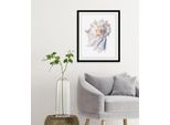 Bild QUEENCE "Aaron", beige (farbe rahmen: schwarz, farbe bild(er): natur), B:30cm H:40cm, Acrylglas, Holz, Papier, Bilder, Bild, HD Premium Poster-Druck inkl. Holzrahmen