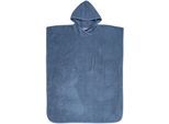 Badeponcho WÖRNER "Badeponcho Uni" Gr. L, blau (dunkelblau), L:100cm, Baumwolle, Hausmäntel, Badeponcho, maschinenwaschbar, trocknergeeignet, Topseller
