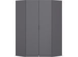Kleiderschrank RAUCH "Eckschrank Schrank Ankleidezimmer Schlafzimmer Garderobe LAGOA", graumetallic, B:117cm H:197cm T:117cm, Holzwerkstoff, Schränke, Kleiderschrank, voll ausgestattet viel Stauraum, optional mit Aufsatz MADE IN GERMANY