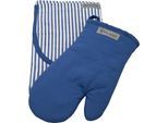 Grillhandschuhe ROSS "Exclusiv", blau, 100% Baumwolle, Topflappen, Grillhandschuhe, inkl. Latzschürze, 100% Baumwolle