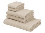 Handtuch Set KANGAROOS "Summer, Duschtuch, Handtuch, Gästeücher", beige (creme), Frottier, Frottier, Obermaterial: 100% Baumwolle, Handtuch-Sets, Handtuch Set, einfarbiges Handtuch-Set aus 100% Baumwolle, Hoch-Tief-Effekt
