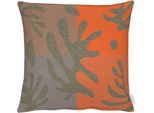 Dekokissen APELT "Dora" Gr. 1, bunt (braun, orange), B:49cm H:0,5cm L:49cm, Obermaterial: 100% Polyester, Dekokissen_Sitzkissen_Kissenhüllen, Dekokissen