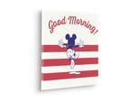 Leinwandbild KOMAR "Mickey Good Morning - Größe 40 x 40 cm", bunt (farbe bild(er): blau, weiß, rot), B:40cm, Massivholz, Papier, Bilder, Leinwandbild, Keilrahmenbild mi Echtholzrahmen