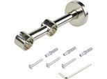 Gardinenstangenhalter LIEDECO "Doppelträger, Wandträger 2-läufig für 20 mm Stangen "Celebration" Gr. 1, grau (nickelfarben), L:15cm, Gardinenstangenhalterungen, Gardinenstangenhalter, Träger, Wandträger