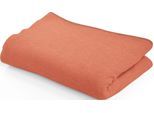 Wohndecke SETEX "Kuscheldecke", orange (blutorange), B:150cm L:200cm, Baumwolle, Wohndecken, Wohndecke, mit Ziernaht in Melange-Optik, Kuscheldecke