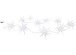 NÄVE LED-Lichterkette "mit 3D-Sternen, Weihnachtsdeko, Batteriebetrieb", weiß, Dioden 10 Stk. Flammen 10 Stk., Gesamtlänge 1,65m, Lichterketten, mit Timer, aus Kunststoff, in weiß gefrostet Länge ca. 165 cm, LED-Lichterkette