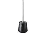 WC-Garnitur KLEINE WOLKE "Carrara", schwarz, B:10,1cm H:39cm L:10,1cm, Marmor, Reinigungsbürsten, WC-Garnitur
