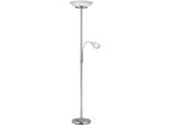 REALITY LEUCHTEN Deckenfluter "Gerry", grau (nickelfarben), 2, Ø 34cm H: 180cm, 1 Stk., Leuchten, Schalter,Getrennt schaltbar,Flexibel, Leuchtmittel tauschbar, Deckenfluter