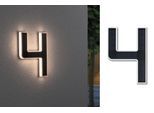 LED Außen-Wandleuchte PAULMANN "Solar Hausnummer", schwarz, B:16cm H:23cm T:3cm, Leuchten, LED Außen-Wandleuchte, LED-Modul, Hausnummern, Buchstaben wählbar, Akku wechselbar