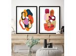 Bild QUEENCE "Harry", rosa (farbe rahmen: schwarz, farbe bild(er): rosa), B:40cm H:50cm, Acrylglas, Holz, Papier, Bilder, Bild, HD Premium Poster-Druck inkl. Holzrahmen