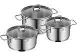 Topf-Set SILIT "Alicante", grau (edelstahl), B:29,3cm H:17,5cm L:45cm, Töpfe, Topf-Set, Silitherm-Allerhdboden, poliert, breiter Schüttrand