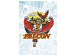 Wandtattoo KOMAR "Falcon Comic Classic - Größe 50 x 70 cm", bunt (rot, gelb, schwarz, weiß), B:50cm H:70cm, Folie, Wandtattoos, Wandtattoo, selbstklebend, Wandsticker, Kinderzimmer