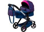 Kombi-Puppenwagen BAYER "Xeo", bunt (einhorn blau, pink), Puppenwagen, KinderB:37cm H:73cm T:68cm, Kunststoff, Metall, Stoff, Kombi-Puppenwagen, B:37cm H:73cm T:68cm