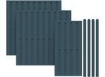 Dichtzaun KIEHN-HOLZ, grau (anthrazit), H:188cm, Holzwerkstoff, Zaunelemente, Dichtzaun, 7-teiliges Set, aus nordischer Fichte