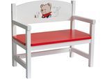 Puppenmöbel ROBA "Puppenbank Teddy College", rot (weiß, hellrot), Puppenmöbel, KinderB:40cm H:36cm T:22cm, Puppenmöbel, B:40cm H:36cm T:22cm