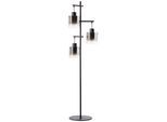 BRILLIANT Stehlampe "Simonis", schwarz (schwarz, rauchglas), 3, Ø 46cm H: 152cm, 1 Stk., Leuchten, 152 cm Höhe, Ø 46 cm, 3 x E27, max. 52 W, Metall/Glas, Stehlampe