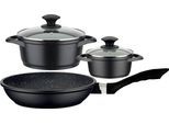 Topf-Set GSW "Gourmet Granit", schwarz, 1,8 l, Töpfe, Topf-Set, VITAFLON GRANIT Antihaft-Versiegelung, Granit-Design, Induktion