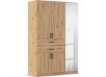 Drehtürenschrank RAUCH "Maika", braun (eiche artisan), B:136cm H:210cm T:54cm, Holzwerkstoff, Schränke, Drehtürenschrank, mit Spiegel, 2 Schubladen, in verschiedenen Breiten, Höhen und Farben