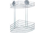 Duschablage WENKO "Eckregal", silber (chrom), B:20cm H:33cm T:26,5cm, Stahl, Regale, Duschablage, 2 Etagen
