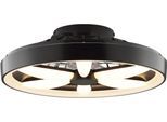 HANSEATIC LED Deckenleuchte "DLV2205", schwarz, 1, Ø 48cm H: 16cm, 1 Stk., Leuchten, LED Ventilator, Ø 48 cm, 6400 lm, dimmbar, Fernbedienung, LED Deckenleuchte
