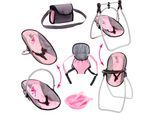 Puppen Accessoires-Set BAYER "Vario rosa/grau", rosa (rosa, grau fee), Puppenausstattungen, KinderB:35cm H:63,5cm L:48cm T:48cm, Puppen Accessoires-Set, mit multifunktionalem Sitz, B:35cm H:63,5cm L:48cm T:48cm, Topseller