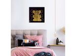 Leinwandbild QUEENCE "Bears III", gold (farbe bild(er): goldfarben), B:60cm H:60cm, Holzrahmen, Leinwand, Bilder, Leinwandbild, Premium-Leinwandstoff, Handarbeit aus Deutschland