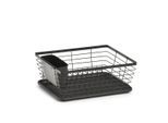 Geschirrständer ZELLER PRESENT, schwarz, H:14,5cm T:30,5cm, Metall, Geschirrständer, Geschirrständer, Metall, mit Besteck-Box u. Auffangmatte