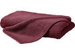 Wohndecke PRIMERA "Strick", rot (marsala), B:130cm L:170cm, Polyacryl, Wohndecken, Wohndecke, mit einer hochwertigen Randverarbeitung, Kuscheldecke