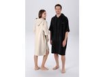 Badeponcho KANGAROOS "Summer, ideal für Sauna, Spa & im Urlaub, Damen & Herren" Gr. L, schwarz, L/XL, Baumwolle, Hausmäntel, Badeponcho, Surfponcho, mit Bauchtasche, 100% Baumwolle, Frottee