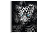 Holzbild REINDERS "Blue Eyed Leopard", schwarz (farbe bild(er): schwarz, weiß), B:40cm H:50cm T:2cm, MDF, Bilder, Holzbild
