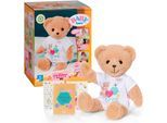 Plüschfigur BABY BORN "Singender Teddy, Deutsch", bunt, Plüschfiguren, KinderB:20cm H:43cm T:17cm, Plüschfigur, B:20cm H:43cm T:17cm
