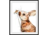 Bild QUEENCE "Agilo", braun (farbe rahmen: schwarz, farbe bild(er): braun), B:30cm H:40cm, Acrylglas, Holz, Papier, Bilder, Bild, HD Premium Poster-Druck inkl. Holzrahmen