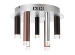 BRILLIANT Deckenleuchte "Cembalo", braun (braun, kaffee), 7, Ø 30cm H: 21,5cm, 1 Stk., Leuchten, LED Deckenlampe 7flg braun/Kaffee, Deckenleuchte