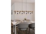 EGLO Hängeleuchte "TOWNSHEND Hängelampe, Stahl und Holz, E27, IP20, Esszimmerlampe, Lampe", braun (braun, schwarz), 9, Ø 0cm H: 110cm, 1 Stk., Leuchten, Pendellampe, L15 x B10 x H110 cm, braun, schwarz, 9X60W exkl., Hängeleuchte