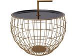 Beistelltisch KAYOOM "Art Deco 500, Abstelltisch aus Metall,funktional und stabil", schwarz (schwarz, gold, schwarz), B:49,5cm H:37cm T:49,5cm, 100% Eisen, Tische, Beistelltisch, Dekorativ, mit abnehmbarem Griff ( 13 cm ), Stauraumfunktion