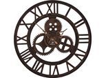 Wanduhr LOWELL, braun, Ø 43cm B/H/T: 3,5cm, Wanduhren, Wanduhr