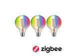 PAULMANN LED-Leuchtmittel "Smart Filament 3er-Pack G95 470lm 2200K-6500K gold 230V", Energieeffizienz: G, gold (goldfarben), L:14cm Ø:9,5cm, Leuchtmittel, LED-Leuchtmittel