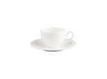 Tasse VILLEROY & BOCH "Kaffeetasse mit Untertasse White Pearl 120 ml weiß", weiß, Porzellan, Trinkgefäße, Tasse