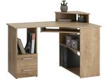 Schreibtisch VOGL MÖBELFABRIK "Sam", braun (wildeichefarben), B:115cm H:87cm T:73cm, Tische, Schreibtisch, Eckschreibtisch, Tastaturauszug, Monitoraufsatz & opt. Towerfach