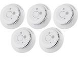 HOMEMATIC IP Rauchmelder "Funk-Rauchwarnmelder mit Q-Label 5er Set", weiß, H:4,5cm Ø:11cm, Gefahrenmelder, Rauchmelder