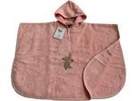 Badeponcho ROSS "KIDSLINE", pink (soft pink), L:70cm, Baumwolle, Hausmäntel, Badeponcho, 100 % Baumwolle, Kapuze, Stickerei