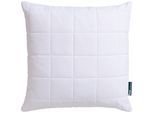 Microfaserkissen FAN "Stützendes Kopfkissen Komfort Plus XXL-Warm, in 40x80 oder 80x80 cm", weiß, B:80cm L:80cm, Bezug: 100% Polyester. Füllung: 100% Polyester, Kopfkissen, Microfaserkissen, flauschig, kuscheliges Kopfkissen
